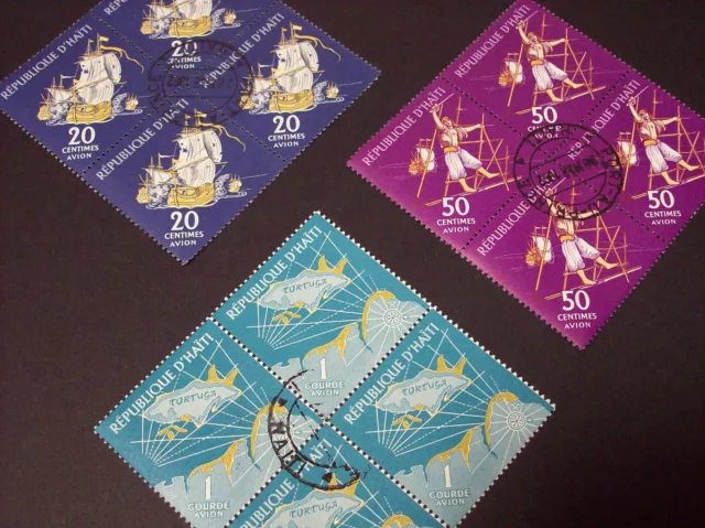 HAITI / Air Mail C180-C182 Three blocks of four 1961