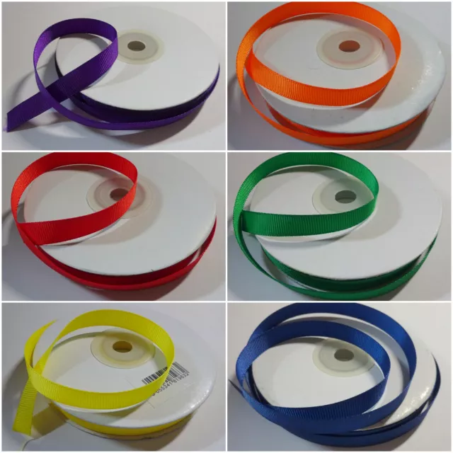 25 metre reel 10mm wide Double Sided Grosgrain Ribbon - stock clearance