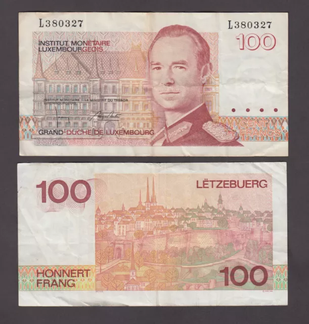 LUXEMBOURG P.58b  100 FRANCS  VERY FINE  LOW SHIPPING  WE COMBINE  2206