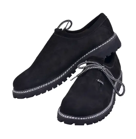 Oktoberfest Lederhosen German Bavarian Trachten Black  Brown Suede Leather Shoes 2