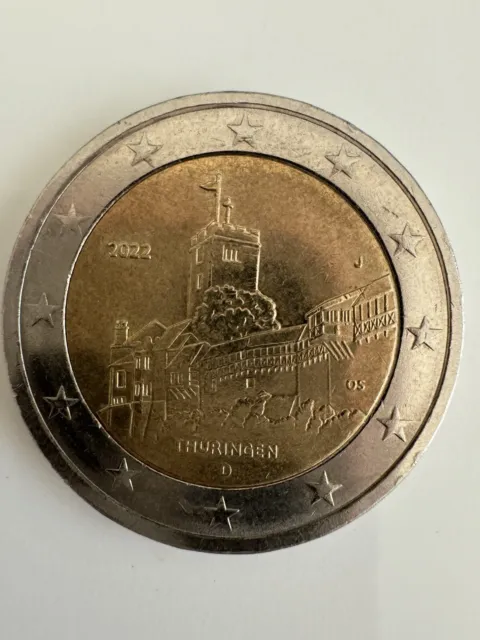 2 Euro Münze Thüringen 2022 D