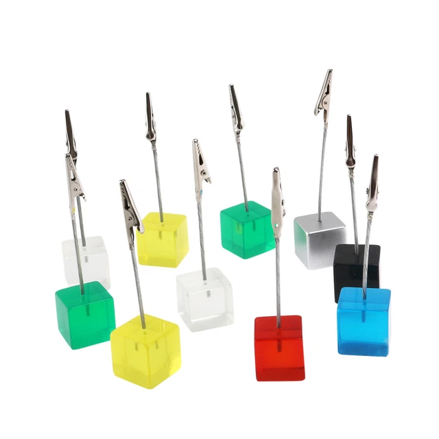 10 Pcs Cube Resin Base Useful Desktop Decor Paper Clip Home Office School