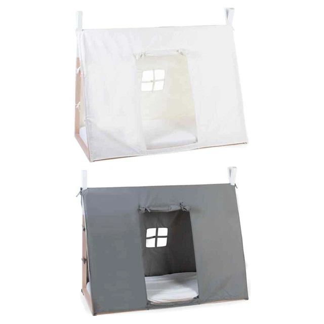 Copertura CHILDHOME per letto Tipi 70x140cm culla casetta bambini bianco/grigio BAMBINO