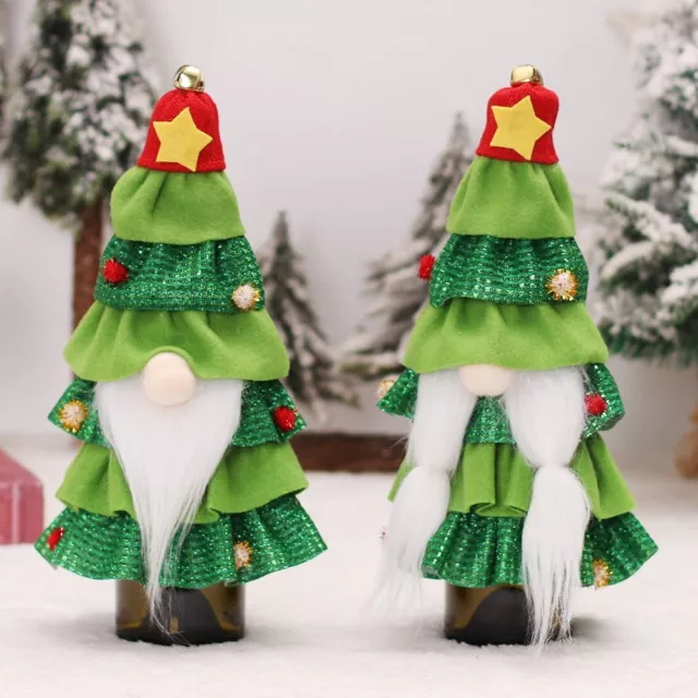 Party Supplies Wine Bottle Cover Faceless Gnome Merry Christmas Xmas Tree