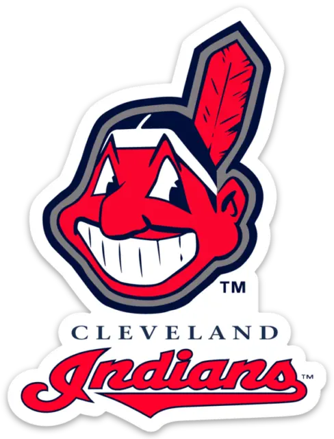 Cleveland Indians Chief Wahoo Logo Type MLB Cleveland Indians Die-cut STICKER