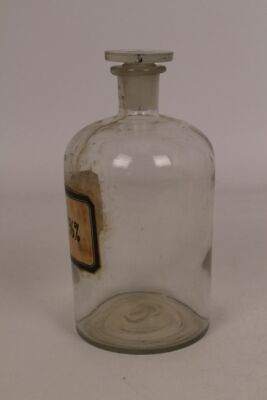 Apotheker Flasche Medizin Glas klar Korken Spirit 96 % antik Deckelflasche 8