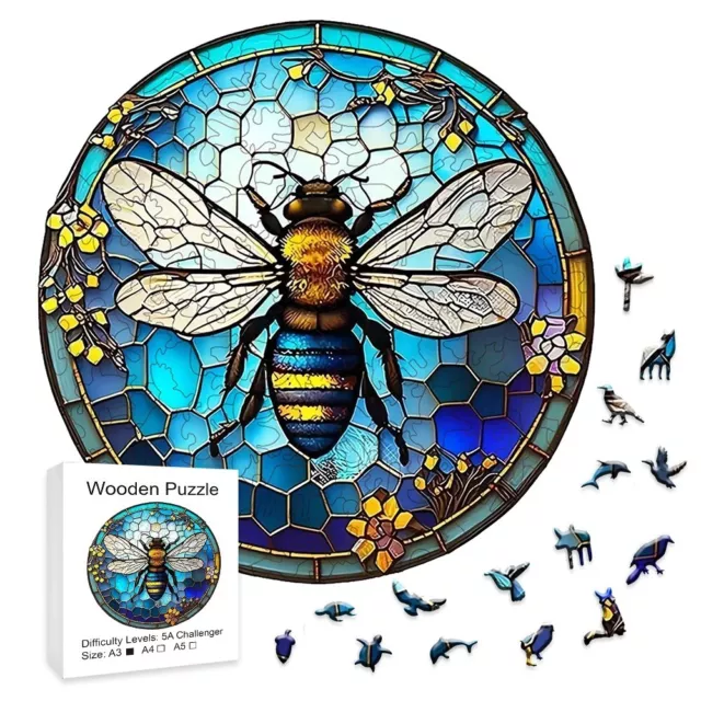 EXA A3 Size L ''BEE''  Wooden Jigsaw Puzzles Large Unique Stress Reduction UK