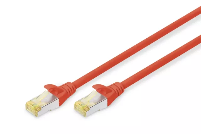 DIGITUS CAT 6A S-FTP patch cable, 0.25 m, LSZH, AWG 26/7, Twisted Pair, red Cat-