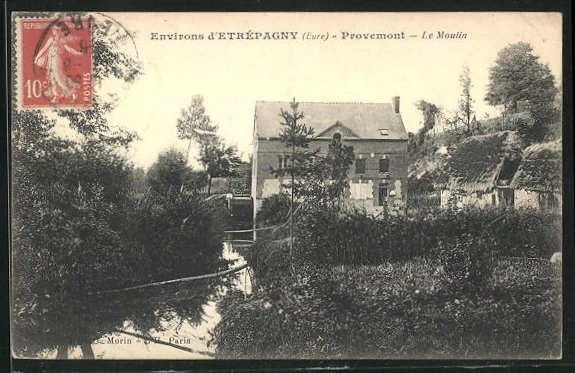 CPA Etrepagny, Provemont, Le Moulin 1916
