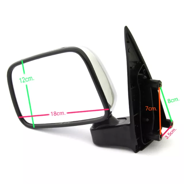 Fit 2001-05 Toyota Hilux Mk5 D4D 2.5Td Door Wing Mirror Chrome Manual Left Right 3