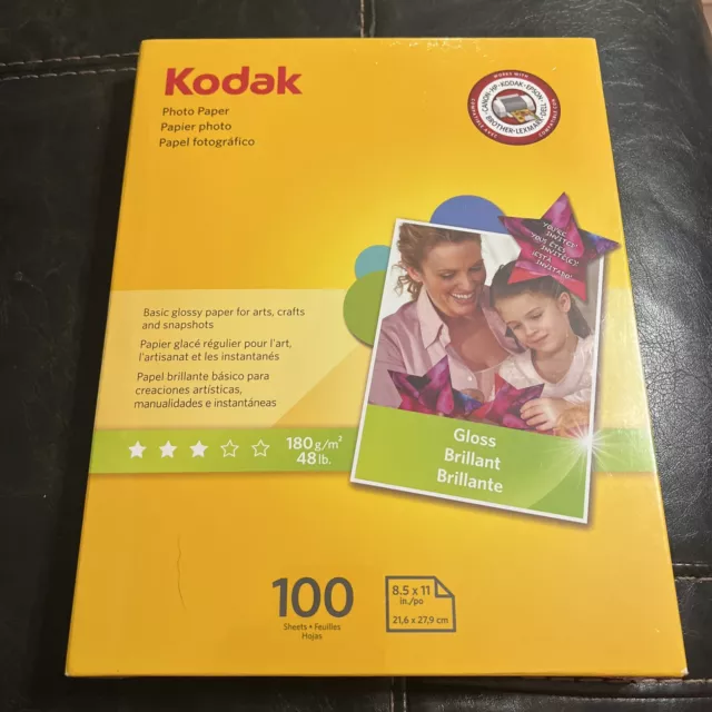 Kodak Photo Paper 100 Sheets 8.5" x 11" Gloss Photo Paper New Bad Packing