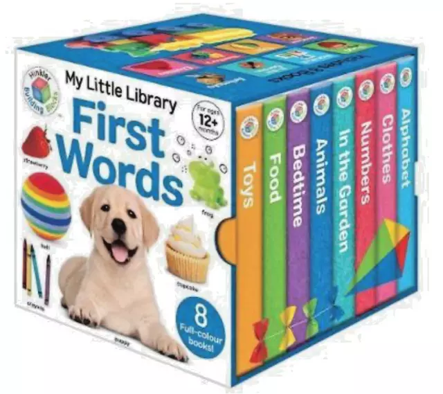 NEW My Little Library Cube First Words 8 Chunky Board Books Learning Set Kids!