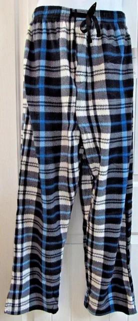 RUGGED FRONTIER Men's Comfy Polar Fleece Lounge Pant  #7 - White/Blue Plaid