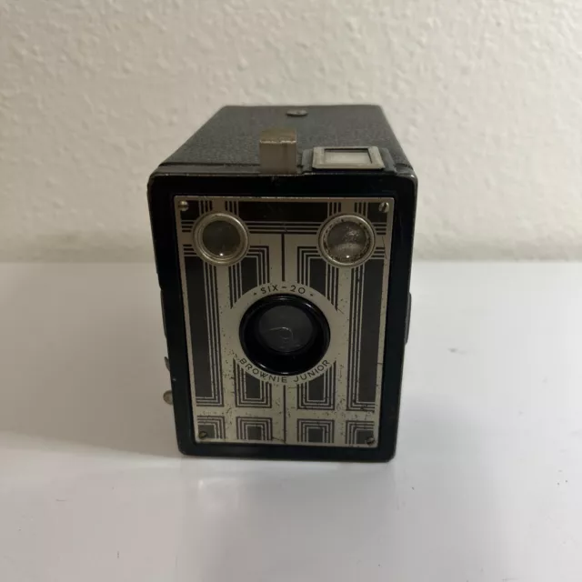 Vtg Kodak Brownie Junior Six-20 Jr 6-20 Film Camera Art Deco Box Antique