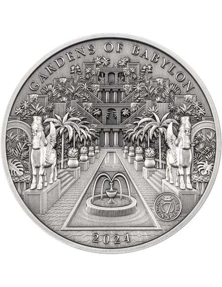 GARDENS OF BABYLON Seven Wonders of World Silver Coin 10$ Solomon Islands 2024