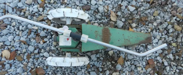 Vtg  Cast Iron Sears Craftsman Walking Green & White Tractor Sprinkler As Is