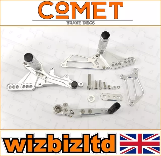 Suzuki GSXR 600 2006-2010 [Comet Adjustable Aluminum Rearset] [Chrome Anodized]