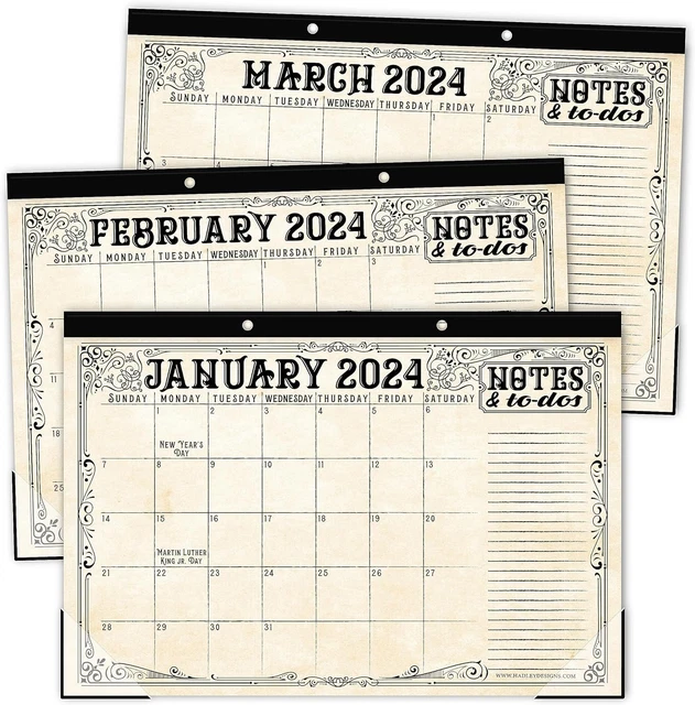 VINTAGE LARGE DESK Calendar 20242025 Desk Calender 2025 Monthly