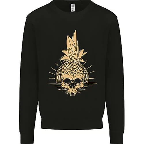 Pineapple Skull Gothic Biker Surfing Mens Sweatshirt Jumper