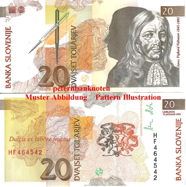 Slowenien / Slovenia 20 Tolarjev 1992 Unc. P 12  6105# Kassenfrisch..