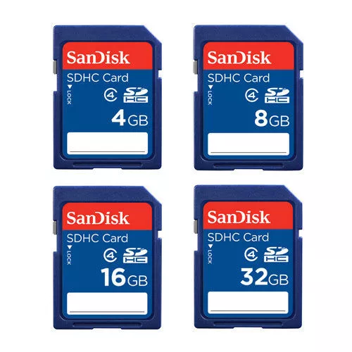 SanDisk 8GB 16GB 32GB SD SDHC Standard Class 4 Flash lot Memory Card