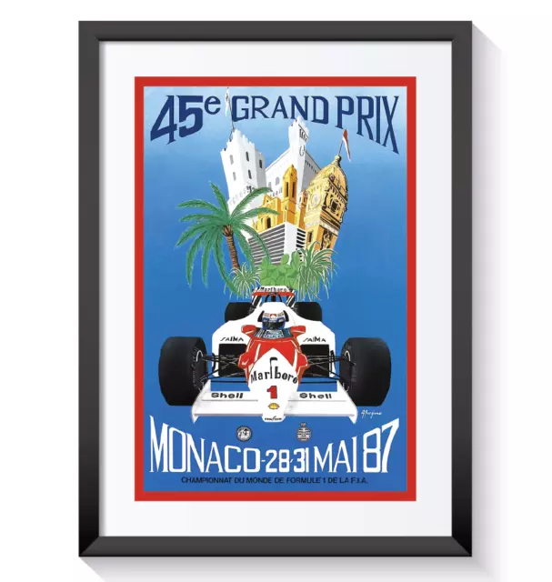 Monaco F1 Racing Vintage Art Travel Grand Prix Print Poster Picture Frame A3 A4