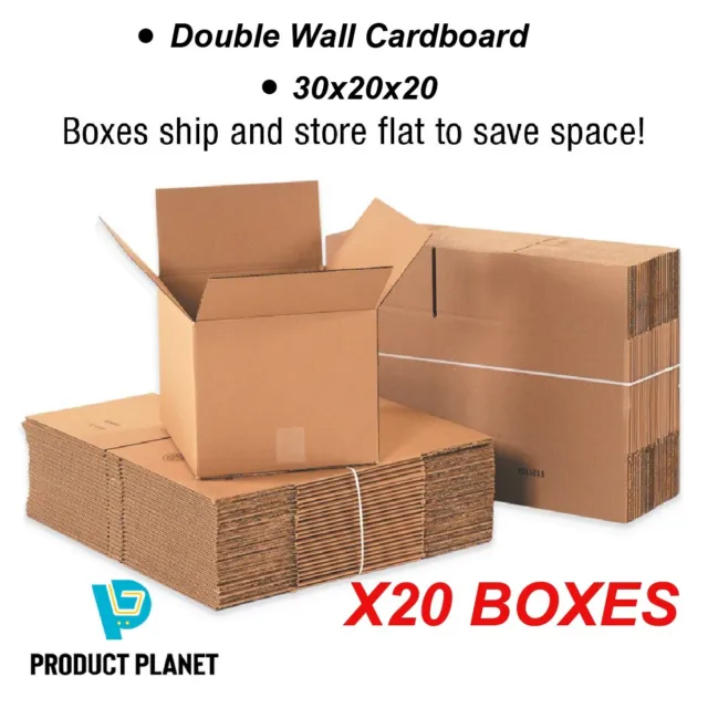 20X Extra Large 30x20x20 Cardboard Boxes Strong Double Wall Removal Moving Boxes