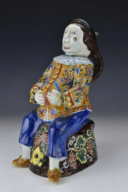 Signed Polychrome Dutch Delft Pottery Bobbejak 18th Century Circa 1760's