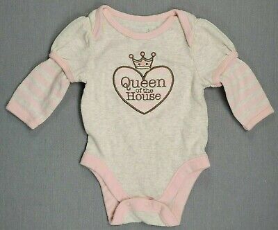 Baby Girl Clothes Old Navy 0-3 Month Long Sleeve Queen Of The House Bodysuit
