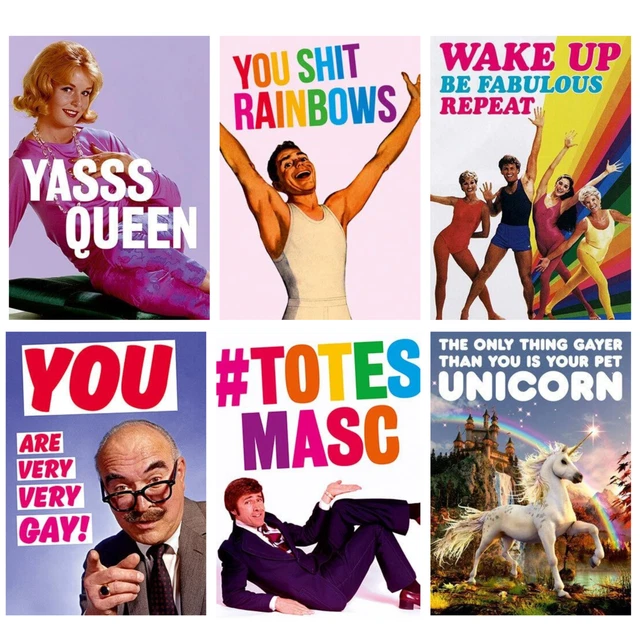 Funny Gay Novelty Greeting Cards LGBTQ Birthday Joke Gift Card Friends Family