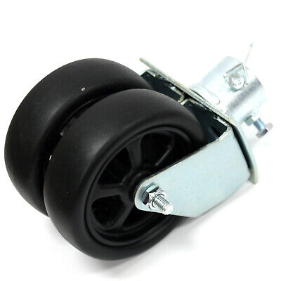 Dual 6" Trailer Jack Wheel Caster Wheels 2000lbs fits Any 2" Diameter Jack Tube 3