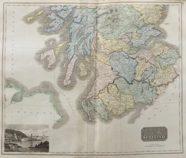 John Thomson (1777-1840) - 1830 Map Engraving, Southern Part of Scotland