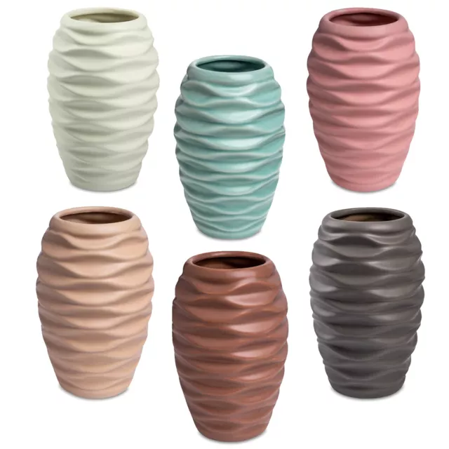 'Lips' Keramik-Vase Blumenvase Tischvase 20 cm Frühlingsfarben Deko Accessoire