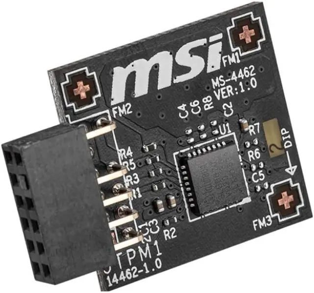 MSI TPM 2.0 Module (MS-4462) SPI Interface, 12-1 Pin, Supports MSI Intel 400 ...