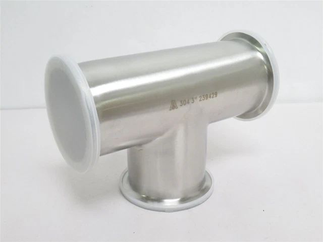 231080 New-No Box; Alfa-Laval B7MP-G300 Sanitary Clamp Tee; SS-304; Size: 3"