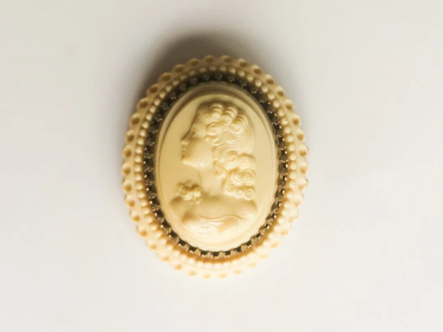 Broche Vintage Paquebot Normandie - Isadora Paris - Galalithe Noire - Grand Modèle - Occasion