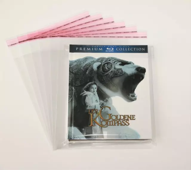 100 St. Blu-ray Mediabook Deluxe Schutzhüllen glasklar Bookshell 40 mµ + Klappe
