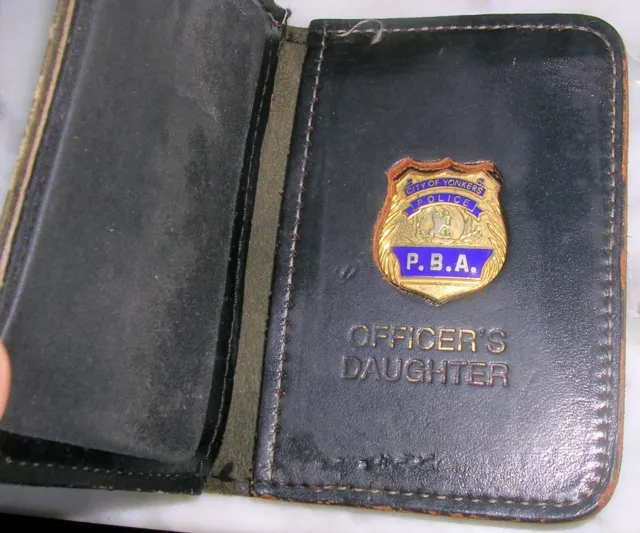 Enameled Yonkers New York P.B.A. Officer's Daughter Wallet and Badge