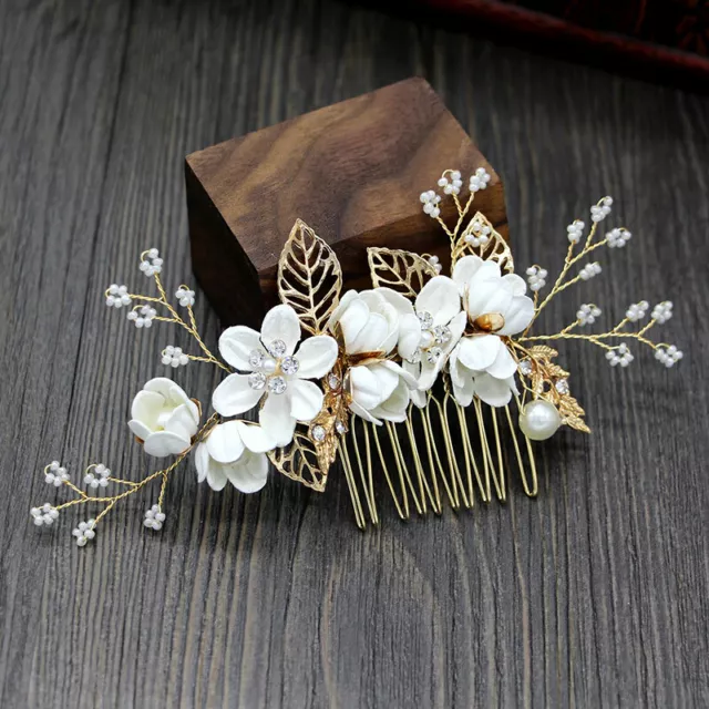 Bridal Wedding Hair Comb Pearl Flower Headdress Hairpin Bride Hair Accessories