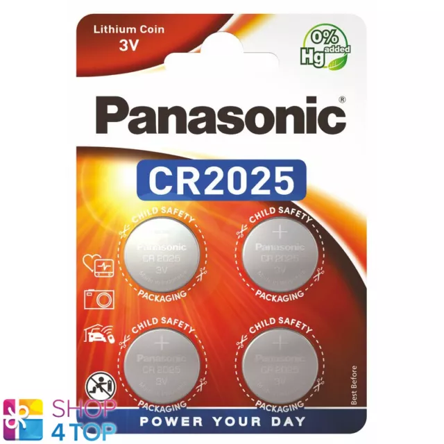 4 Panasonic CR2025 Batterie Lithium 3V Cellule Boutons 4BL blister Exp 2029 Neuf