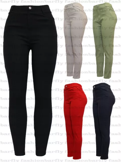 New Ladies Women Black Stretchy Pull On Jeggings Legging Size 8-20