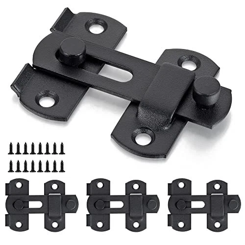 Matte Black Stainless Steel Barn Door/Gate Latches Bi-fold Door Lock (4)