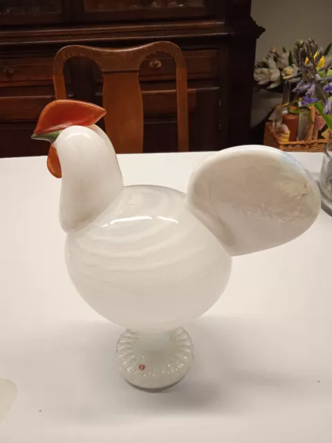 Iittala Finnland Glasvogel, Henne, weiß, ca. 31cm hoch, Top Zustand, Vintage