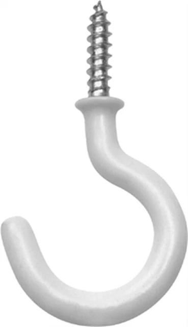 Impex Systems #50357 2PC 1-1/4&quot;WHT Cup Hook,No 50357, 3PK