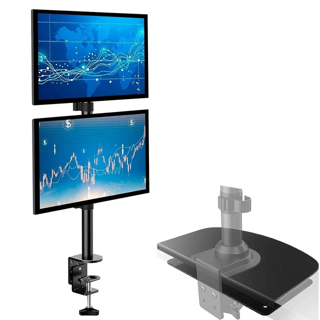 HUANUO DUAL MONITOR Stand Vertical Stack Screen Steel Monitor Mount