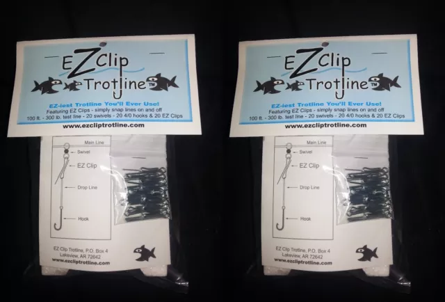 EZ Clip Trotline Clips 20 count /Setline Clips, Catfish Trot Line