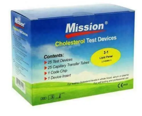 Dispositivi per test colesterolo Mission 3 in 1 (pannello lipidico) strisce F.S.S