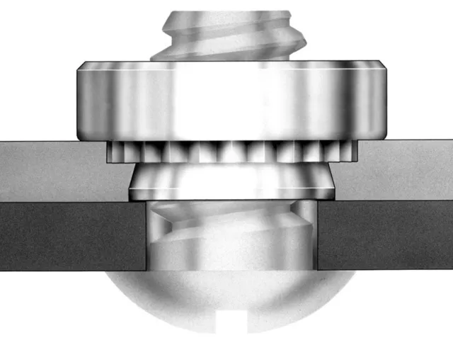 Pack de 25 attaches métalliques à serrage automatique Pem SS-024-2ZI 3