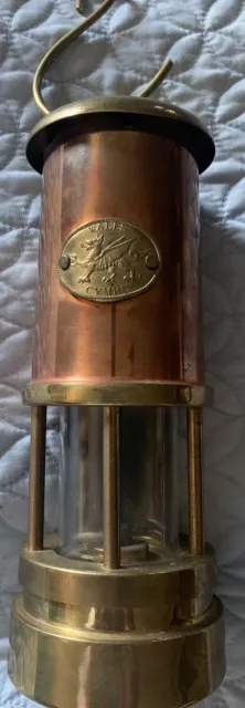 Welsh Replica Brass and Copper Miners Lantern/Lamp Wales-CYMRU