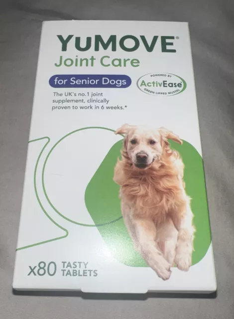 80 Lintbells Yumove Senior Dog Joint Supplement Tablets for Older Stiff Dogs